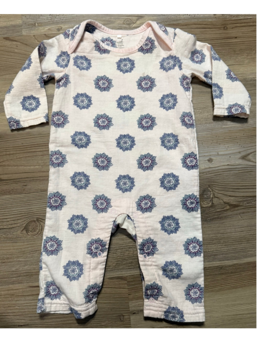 aden + anais Baby Footie 3-6 Months Pink Blue Mandala Print